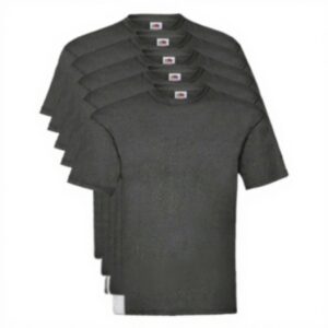 T-shirt Fruit of the Loom Grigio Pacco 5 Uomo Morbida