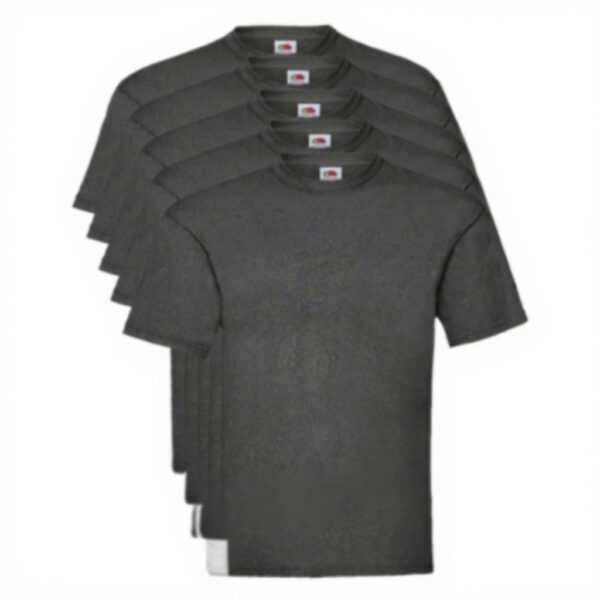 T-shirt Fruit of the Loom Grigio Pacco 5 Uomo Morbida