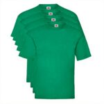 Fruit of the Loom T-Shirt Uomo 5 Pack Verde Morbido Comodo