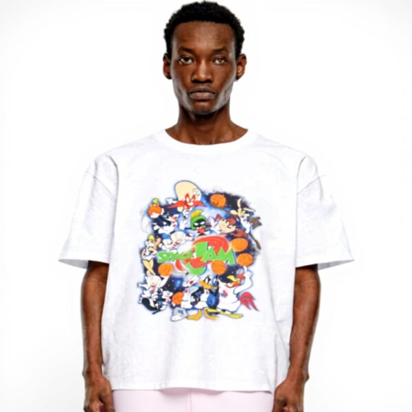 T-shirt Space Jam Teamwork Mister Tee Oversize Uomo Lilla