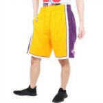 Pantaloncini sportivi Mitchell Ness Lakers oro uomo