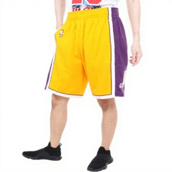 Pantaloncini sportivi Mitchell Ness Lakers oro uomo