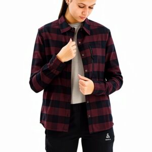 Maglia trekking Odlo donna maniche lunghe tasca petto-0