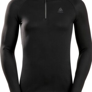 Maglia compressione ODLO uomo nero tessuto riciclato-0