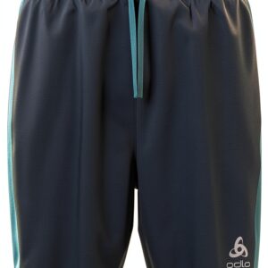 Pantaloncini Running Uomo Odlo Blue Wing Teal Saxony Blue-0