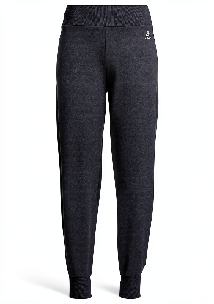 Pantaloni sportivi Odlo Alma Natural donna comodi morbidi indossati da una donna durante una corsa leggera in un parco urbano