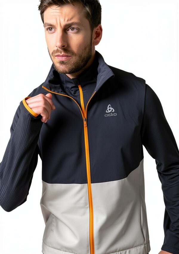 Gilet da corsa Odlo antivento caldo leggero per uomo-4