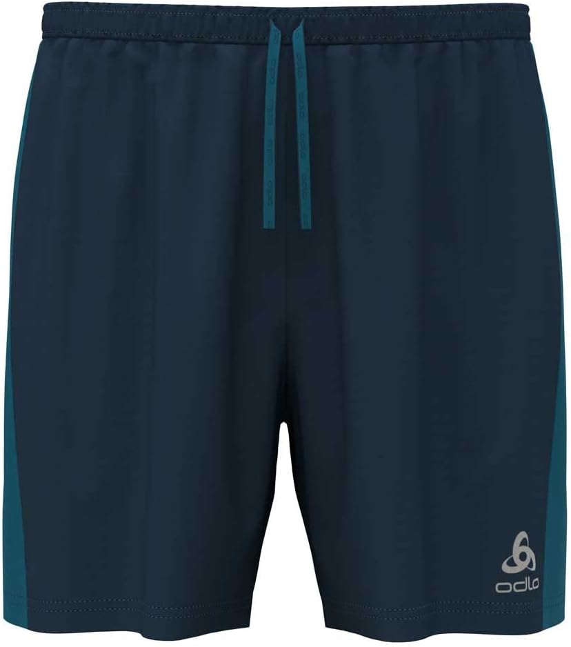 Pantaloncini da corsa Odlo uomo leggeri regolazione umidità indossati durante una corsa mattutina su pista