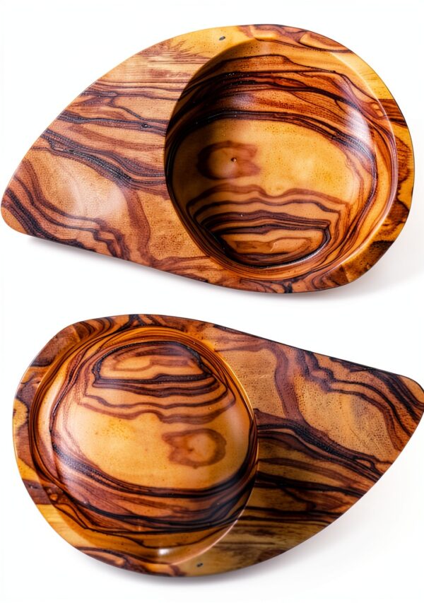 Ciotole legno di ulivo Yang BZB Goods set 2 pezzi marrone-0