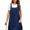 M3L Vestito Vintage Mini senza maniche a vita media con scollo rotondo-3