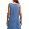Mini abito denim donna M3L114BL1L tinta unita girocollo senza maniche-3