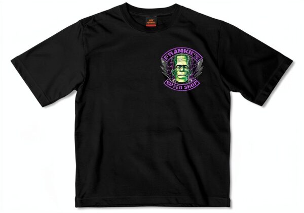 Hot Leathers Frankie's Speed Shop - T-Shirt bifacciale in 1% Cotone, con Stampa su Entrambi i Lati-3