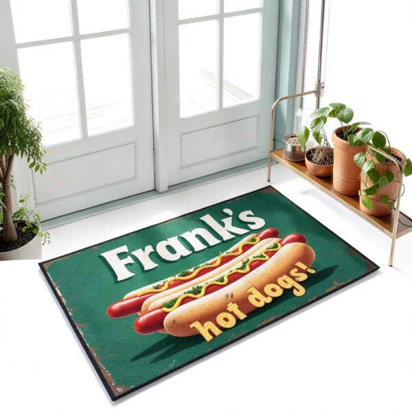 Tappeto autunnale XYBH per esterni - motivo hot dog Frank, 50 x 80 cm-0