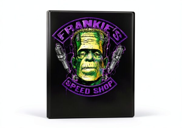 Hot Leathers Frankie's Speed Shop - T-Shirt bifacciale in 1% Cotone, con Stampa su Entrambi i Lati-0