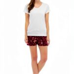 Tom Franks - Monopezzo - Collo a V - Donna White Top - Red Shorts X-Large-0