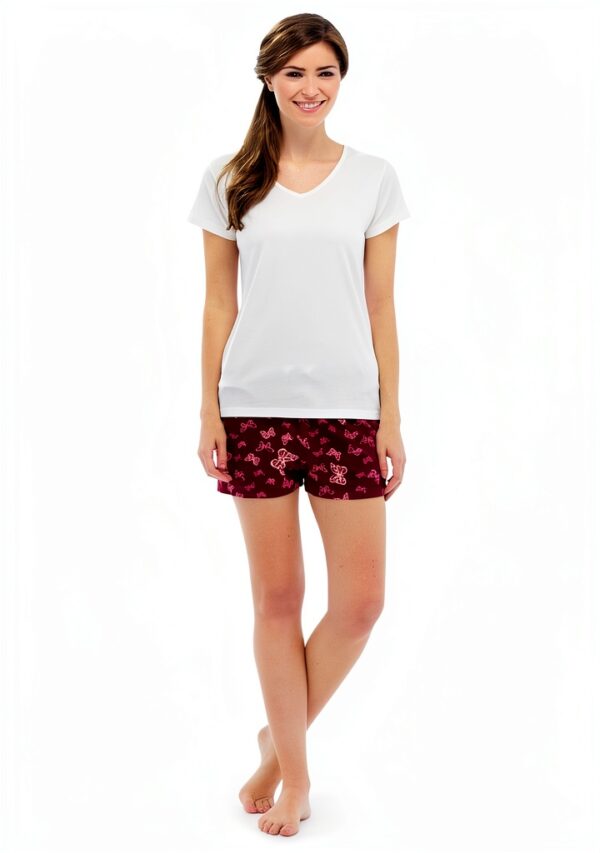 Tom Franks - Monopezzo - Collo a V - Donna White Top - Red Shorts X-Large-0