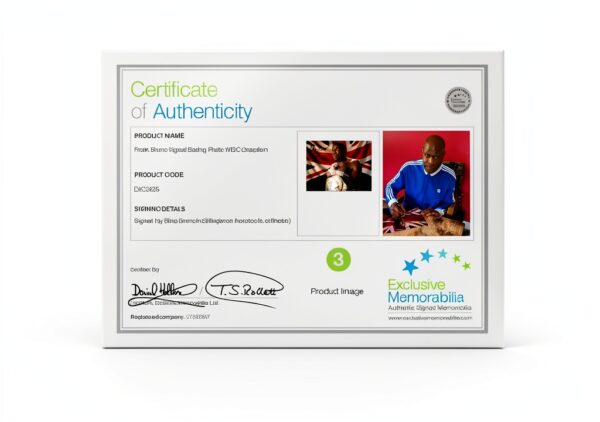 Exclusive Memorabilia Foto di Boxe autografata da Frank Bruno: Campione WBC. Cornice Deluxe-2